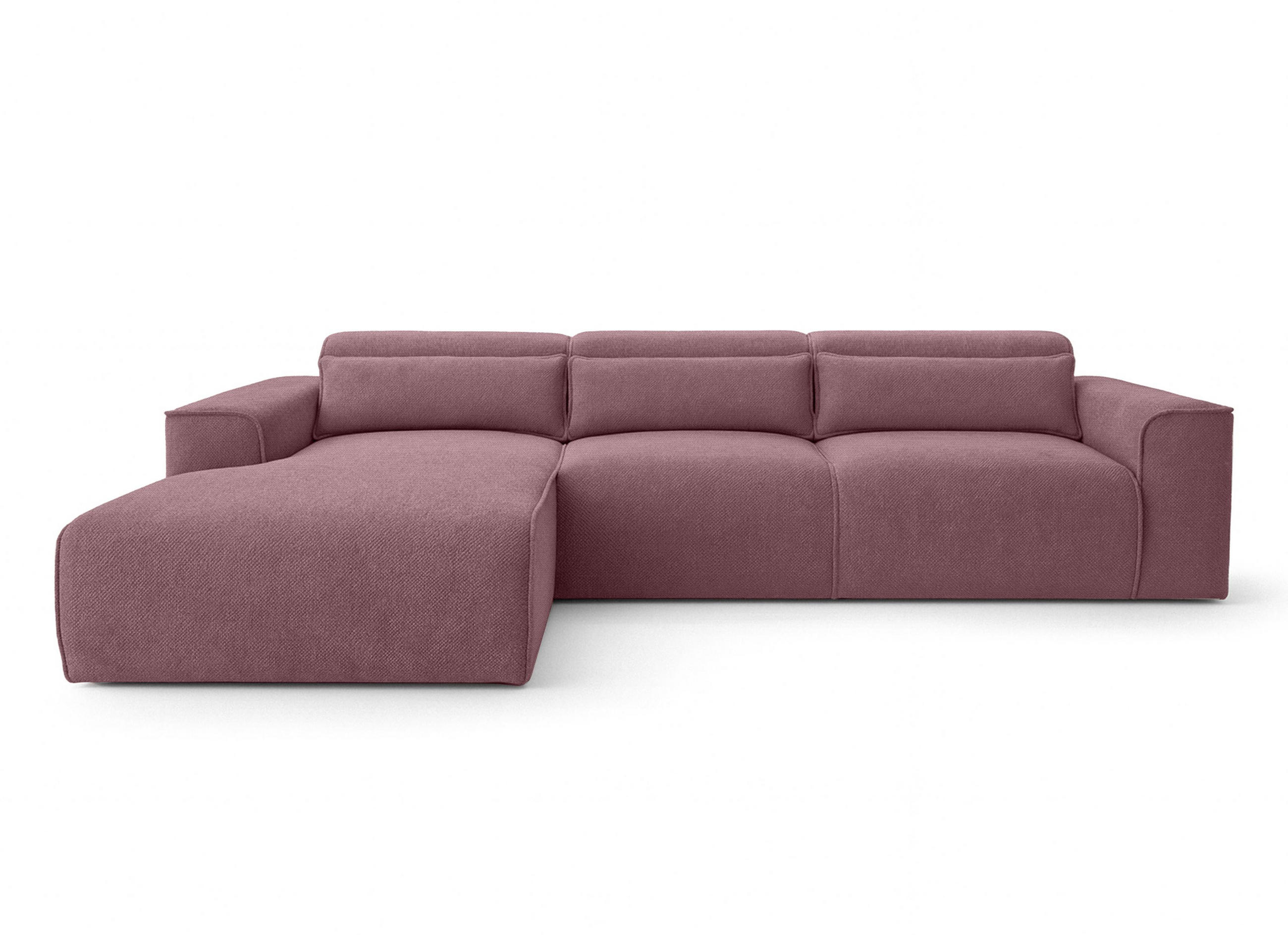 ECKSOFA L Form Ruyam Altrosa 310/165/78 cm – Schlaffunktion Links - Dunkelgrau/Schwarz, Kunststoff/Textil (170/310cm) - AX Living