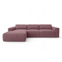 ECKSOFA L Form Ruyam Altrosa 310/165/78 cm – Schlaffunktion Links - Dunkelgrau/Schwarz, Kunststoff/Textil (170/310cm) - AX Living