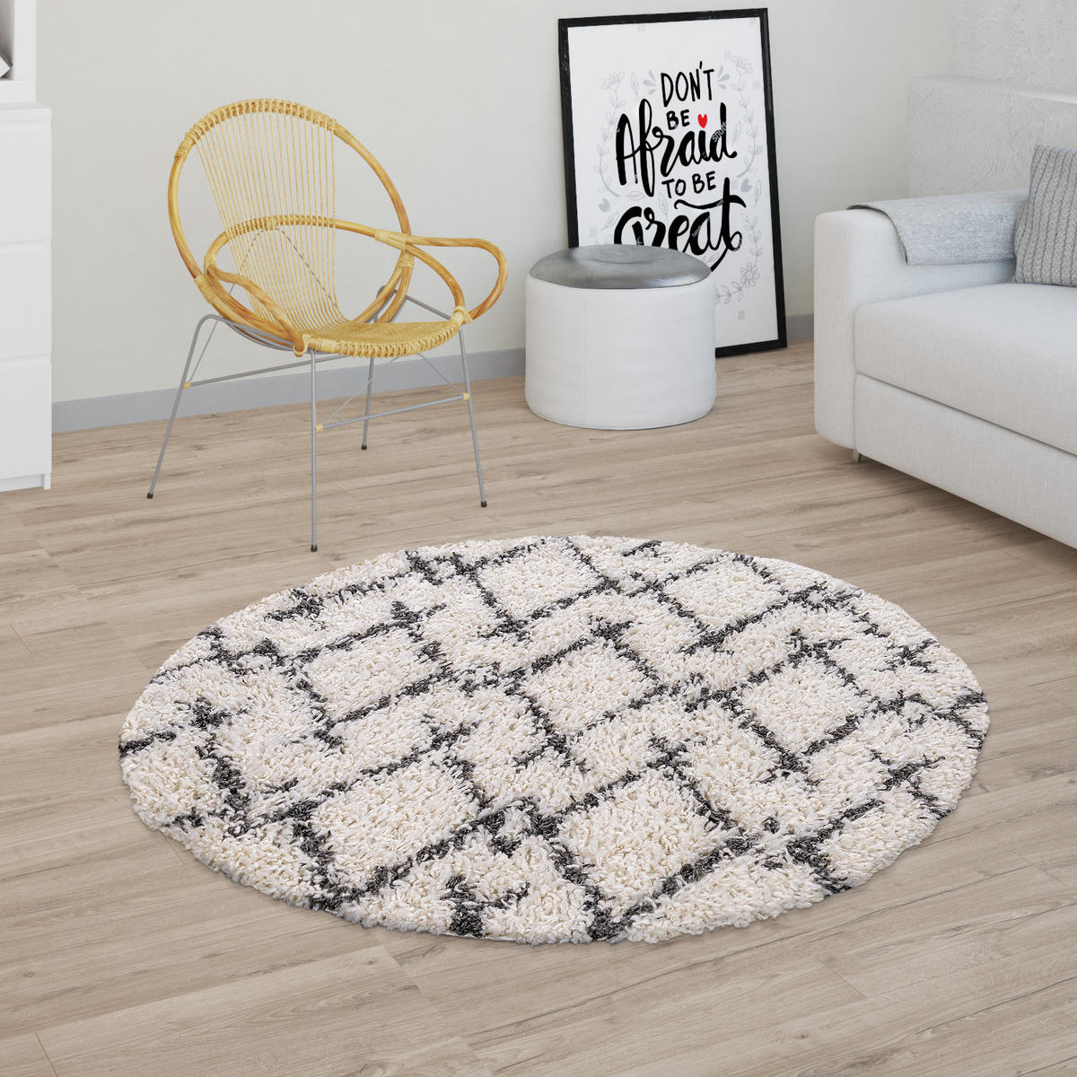 HOCHFLORTEPPICH 200/200 cm Kalmar 451 - Anthrazit, Textil (200/200cm) - Paco Home