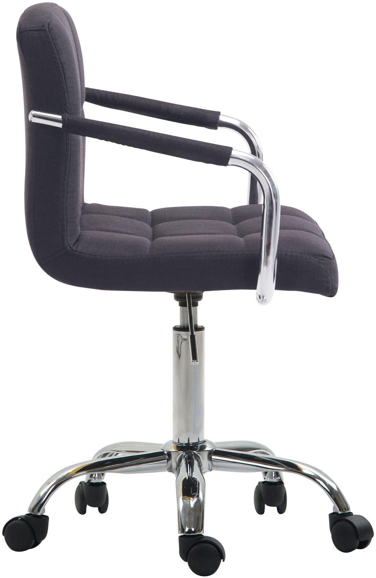BÜROSTUHL Luca, Stoff Schwarz - Schwarz, Textil/Metall (52/88/44cm) - TPFLiving