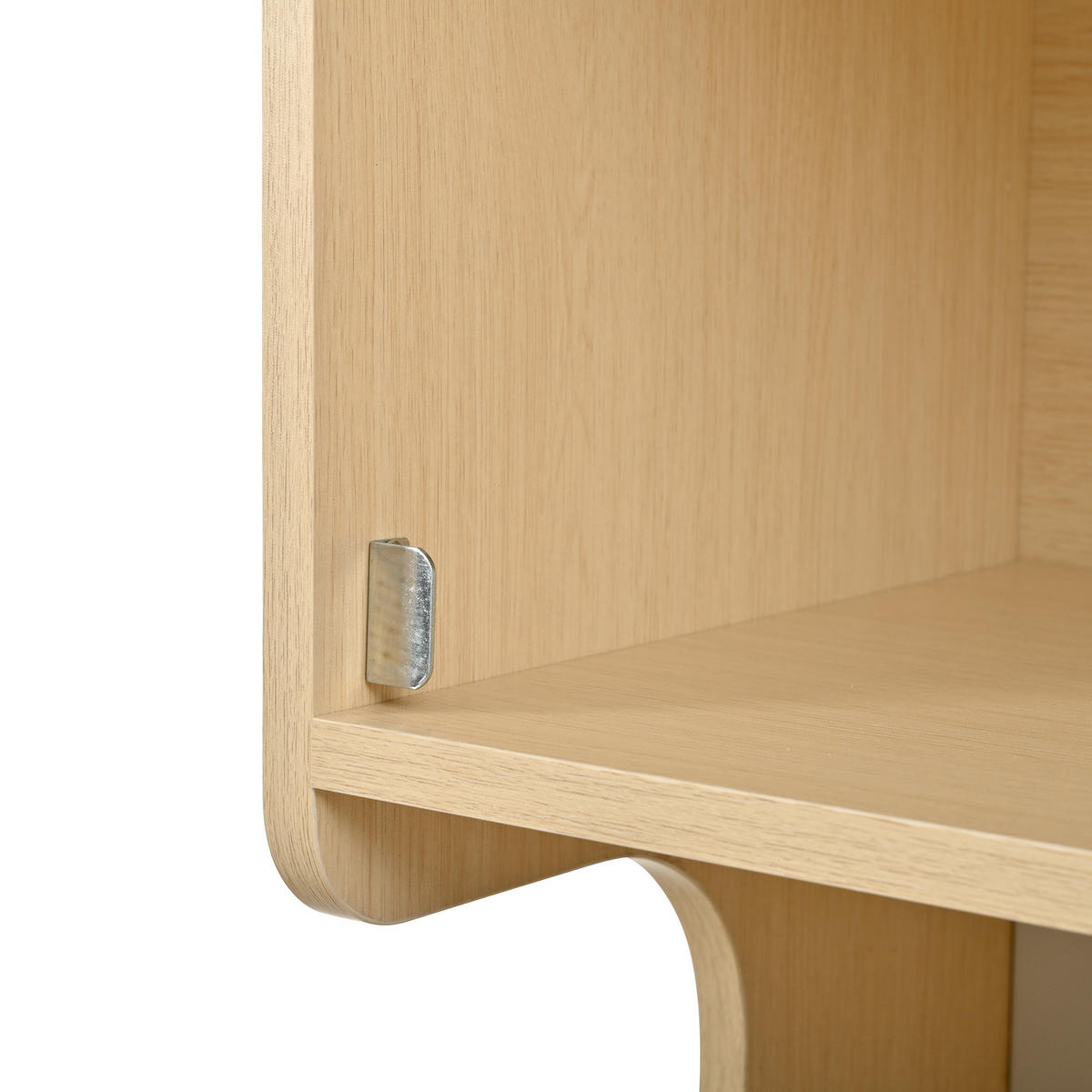 BUFFET in Narurfarben Highboard mit LED und verstellbare Einlegeböden für Ess-, Wohn- und Küche, B80/T40H180cm - Weiß/Naturfarben, Holzwerkstoff (80/180/40cm) - STILVORA