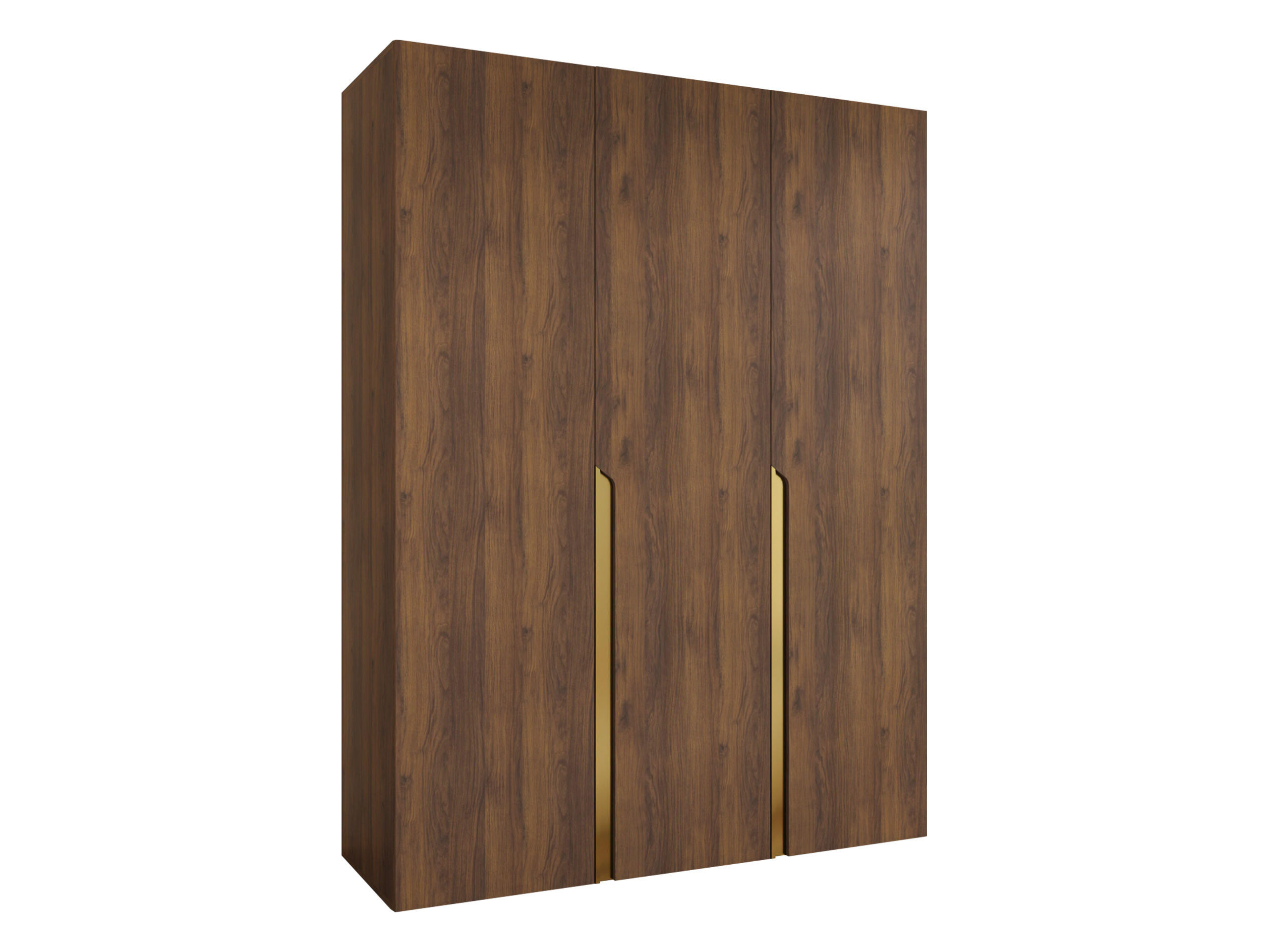Mirjan24 Drehtürenschrank Nussbaum, Gold 150x202x52 cm