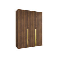 DREHTÜRENSCHRANK Mila I 150 - Goldfarben/Nussbaumfarben, Holzwerkstoff/Kunststoff (150/202/52cm) - MIRJAN24