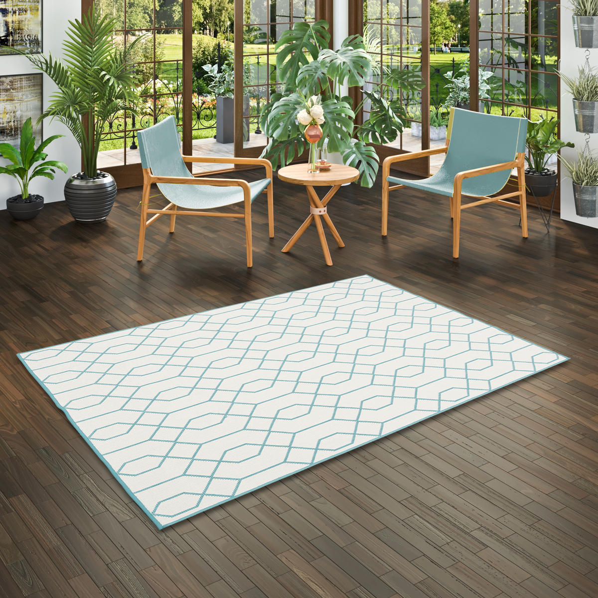 IN- UND OUTDOOR TEPPICH BEIDSEITIG CAPE COD TREND - Mintgrün, Textil (160/220cm) - Pergamon