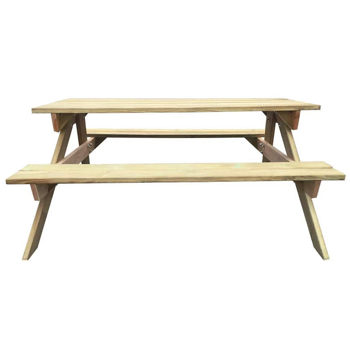 PICKNICKTISCH, 150/135/71,5 cm, aus Kiefernholz, Tischplatte 150/62 cm - Naturfarben, Holz (150/135/71.5cm) - vidaXL