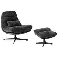 DREHSESSEL Schwarz Tovik - Schwarz, Textil (82/89/55cm) - Beliani