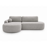 ECKSOFA Aurio O Bouclé-Stoff Grau Links - Grau, Holz/Textil (271/177cm) - Graingold