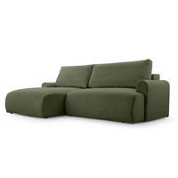 ECKSOFA mit Schlaffunktion Bordon, Dunkelgrün - Dunkelgrün, Textil (150/260cm) - Fedve