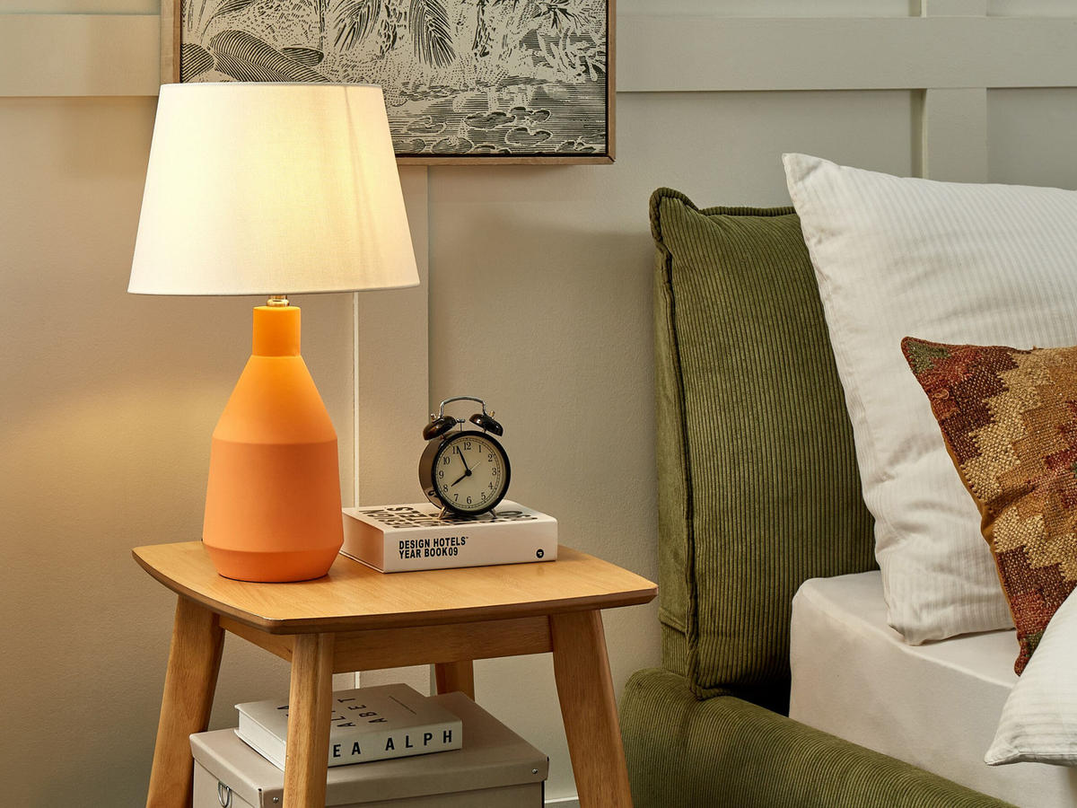 TISCHLAMPE Lambre 33/33/53 cm - Orange, Keramik (33/33/53cm) - Beliani