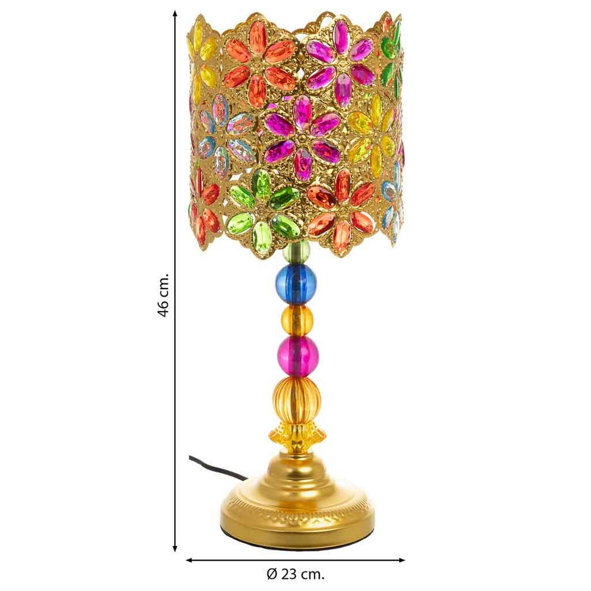 LAMPE aus Metall und Glas, 23x46cm - Multicolor, Metall (23/23/46cm) - Wanderlust
