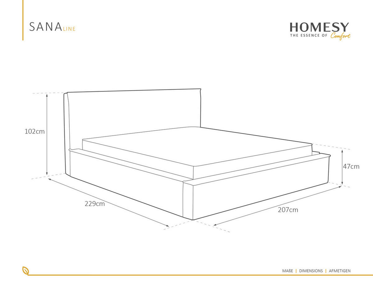 POLSTERBETT SANA 180x200cm, Taschenfederkernmatratze mit Kokos KORNOS (20cm), Grün - Grün, Holz (180/200cm) - Homesy
