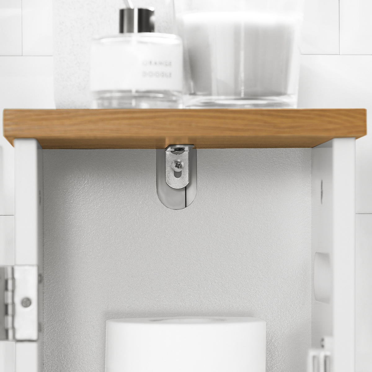TOILETTENROLLENHALTER Weiß - Weiß, Holzwerkstoff (20/75/18cm) - SoBuy
