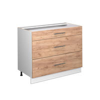 KUCHYNSKÁ SPODNÁ SKRINKA Fame-Line, Dub Goldkraft/biely, 100 cm, AP Oak - biela/dub medový, kompozitné drevo (100/82/51.6cm) - Vicco
