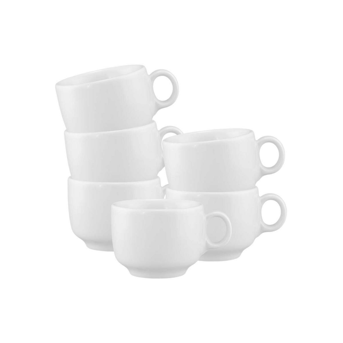 ESPRESSOTASSEN MIT HENKEL Sento Home weiß 80 ml 6er Set - Weiß, Keramik (0.08L) - Seltmann Weiden