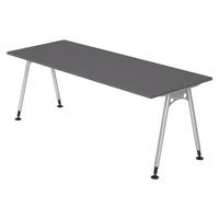 SCHREIBTISCH Serie-A 80/200/74 cm in Graphitfarben - Graphitfarben, Holzwerkstoff (80/200/74cm) - bümö