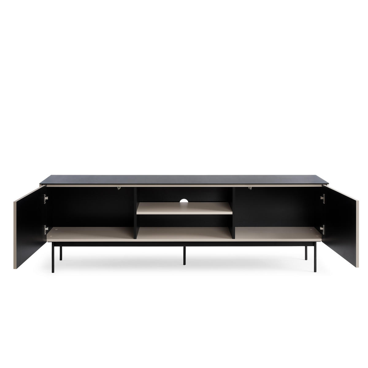 TV-ELEMENT OLDEN RTV1 Glasplatte Kaschmir - Kaschmir, Glas/Holzwerkstoff (180/52/39cm) - Komodee