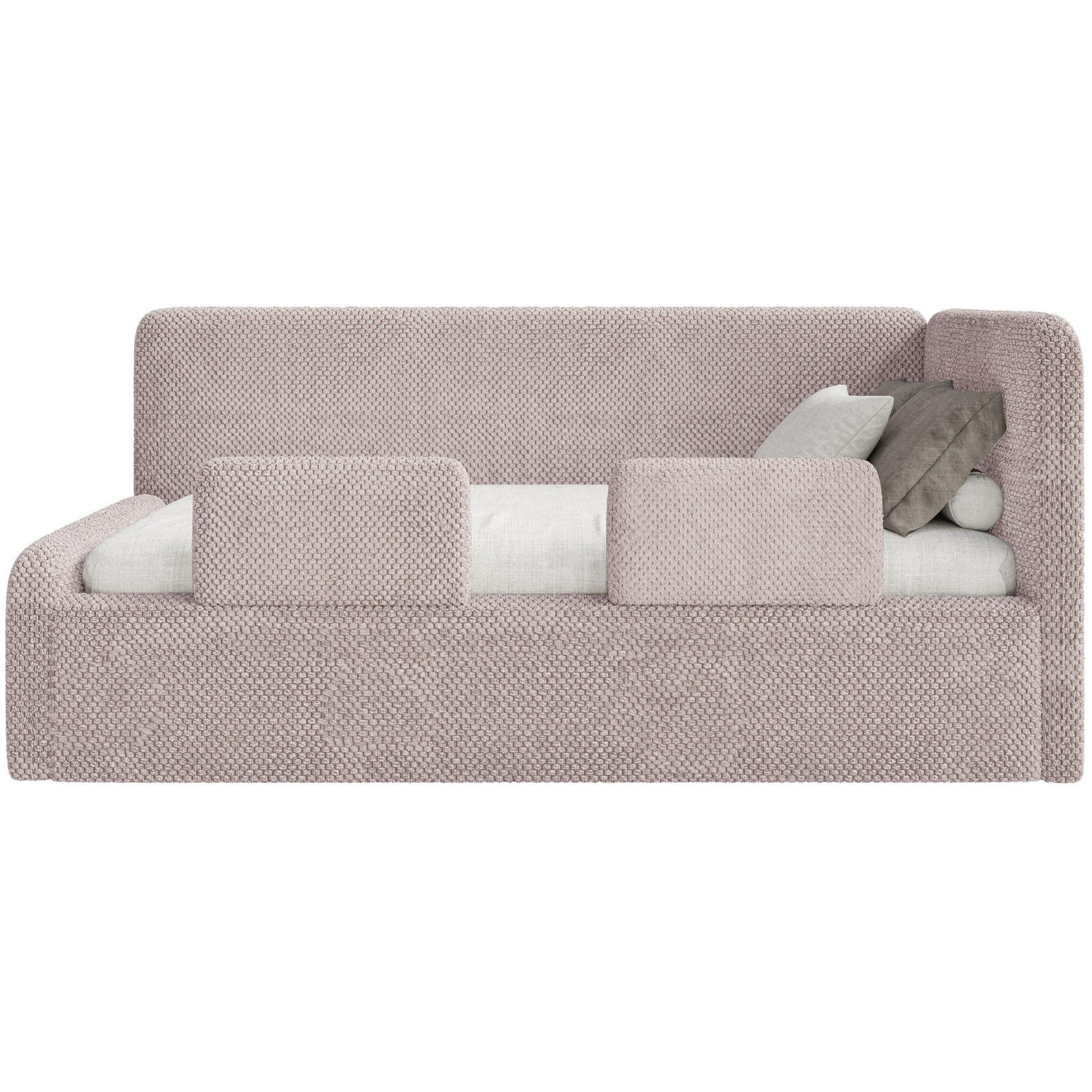 KINDERBETT Fanko Samt Puderrosa 90x200 cm - Hellrosa/Schwarz, Kunststoff/Textil (90/200cm) - Selsey