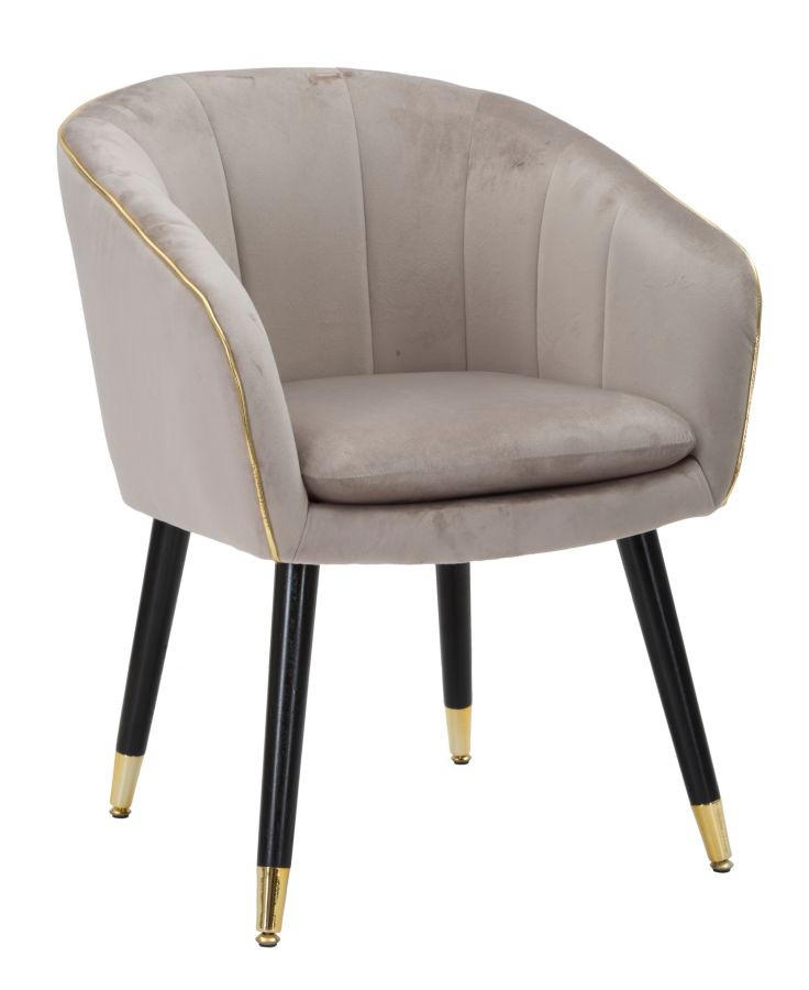 Mauro Ferretti Sessel Grau, Schwarz, Gold 62x78x58 cm
