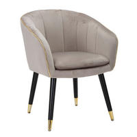 SESSEL Paris Grigia, grau, schwarz und goldfarben, Polyester, Kiefernholz und Metall, 62 x 58 x 78 cm - Goldfarben/Schwarz, Holz/Kunststoff (62/78/58cm) - Mauro Ferretti