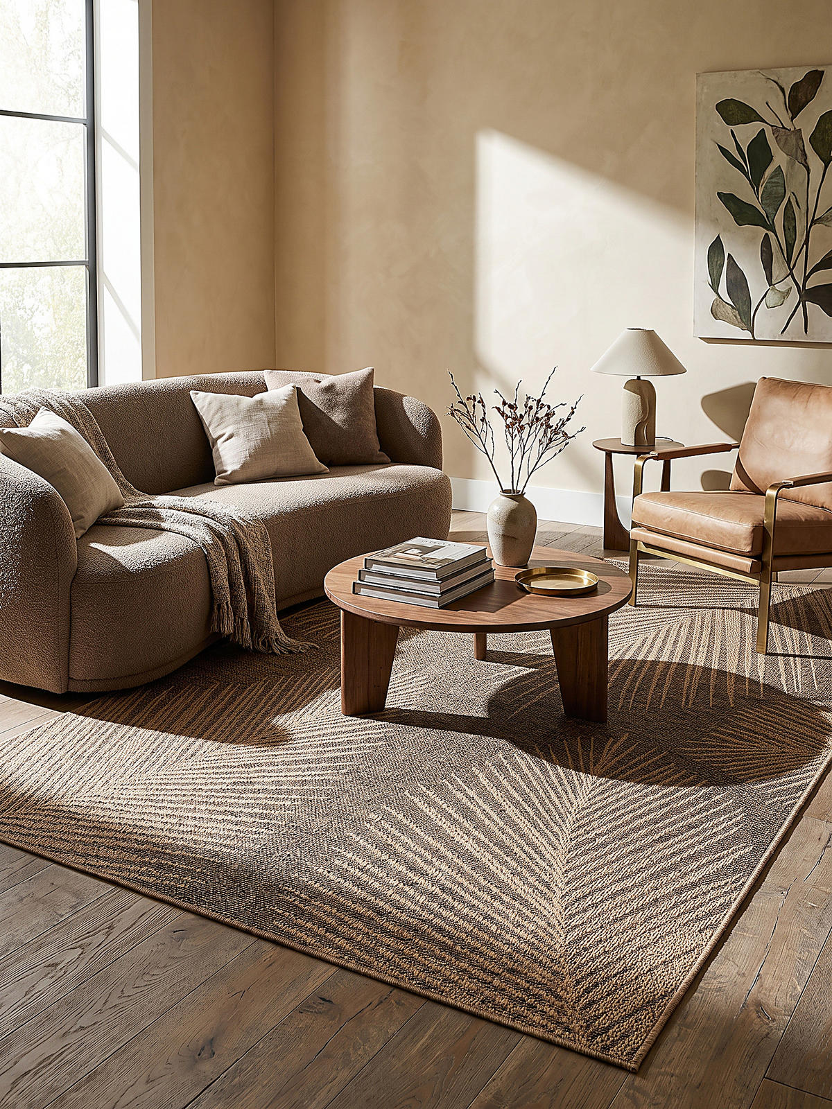 TEPPICHLÄUFER Floral CORDEV Polypropylen Natur 60 x 180 cm - Beige, Textil (60/180cm) - KADIMA DESIGN