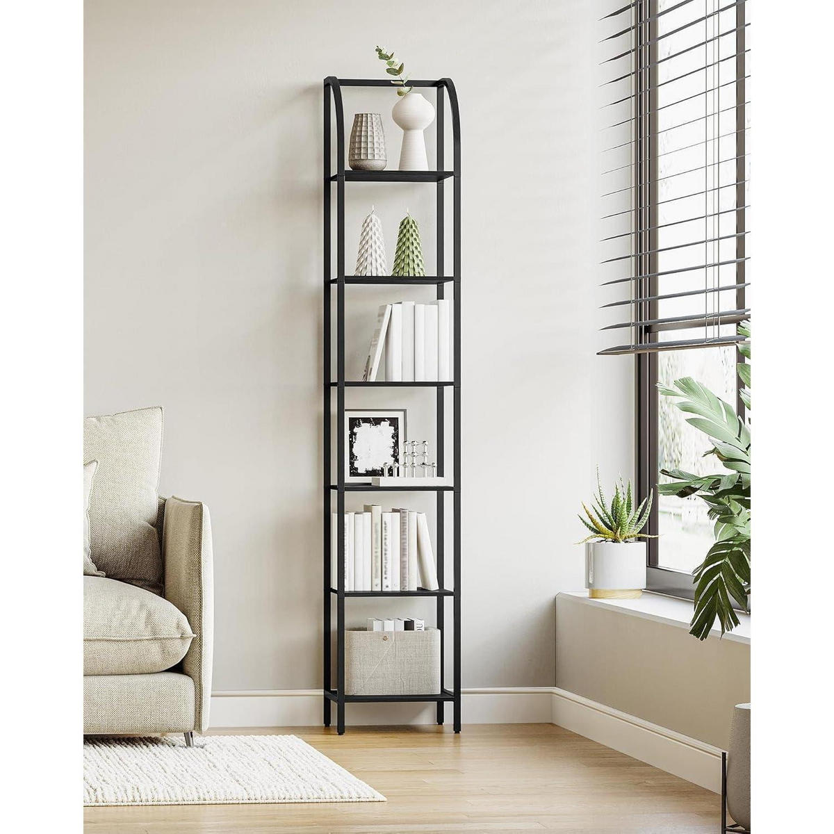 BÜCHERREGAL 6 Ebenen Metallrahmen Schwarz 30 x 33,6 x 182,5 cm - Schwarz, Metall (33.6/182.5/30cm)