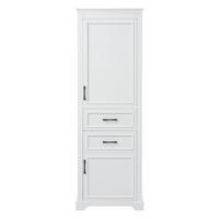 HOCHSCHRANK 60/39.9/180.3 cm Weiß mit 2 Schubladen und 2 Schränken - Schwarz/Weiß, Holz/Holzwerkstoff (40/180/60cm) - Oxeza