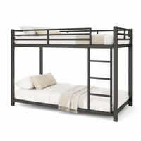 VÅNINGSSÄNG 90/200 cm & 90/200 cm i svart metall klassisk design - Svart, Metall (90/200cm) - STILVORA