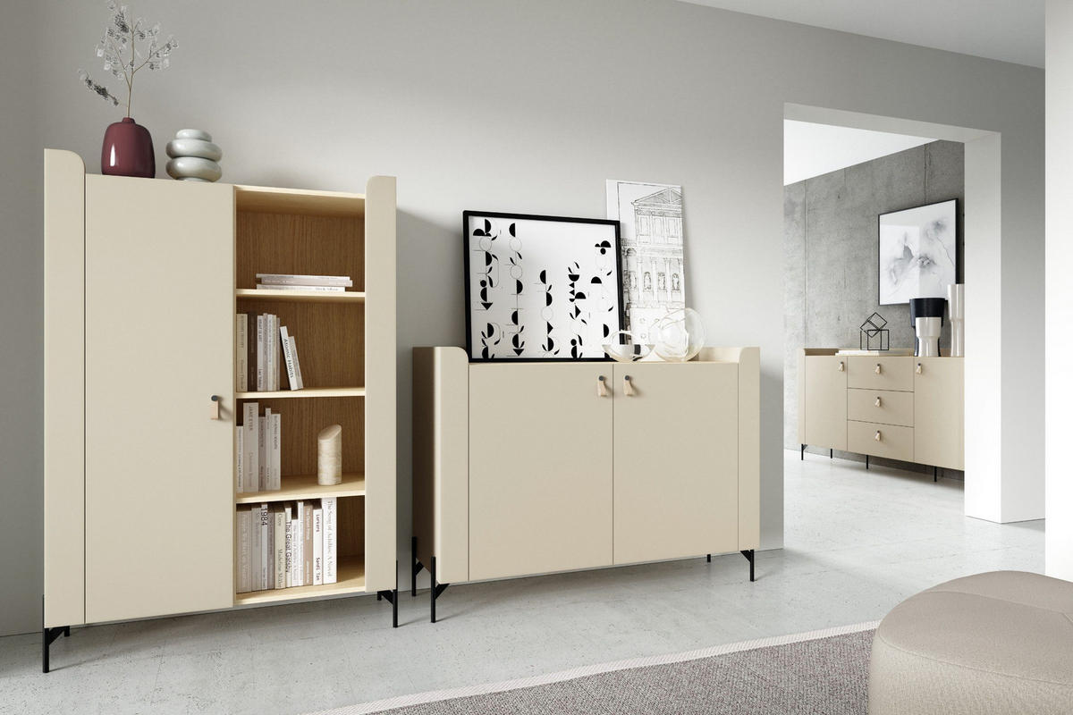 KOMMODE SOVI 05 180 / 95 / 42 cm in Macadamia / Eiche Mavelie - Eichefarben/Beige, Holzwerkstoff (180/95/42cm) - Deine Möbel 24
