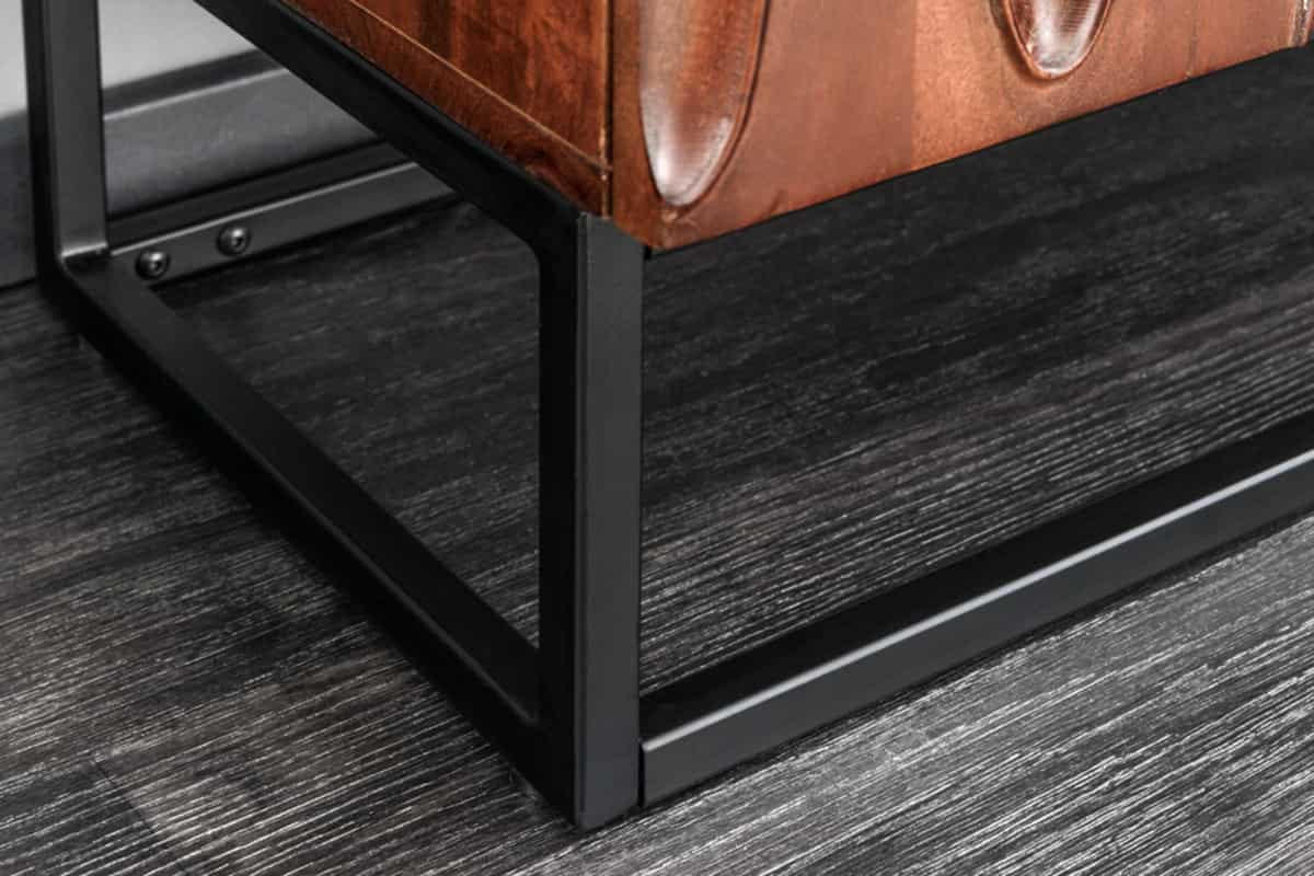 HIGHBOARD DUNE Akazie Braun 120cm - Schwarz/Braun, Holz/Metall (100/120/38cm) - riess-ambiente