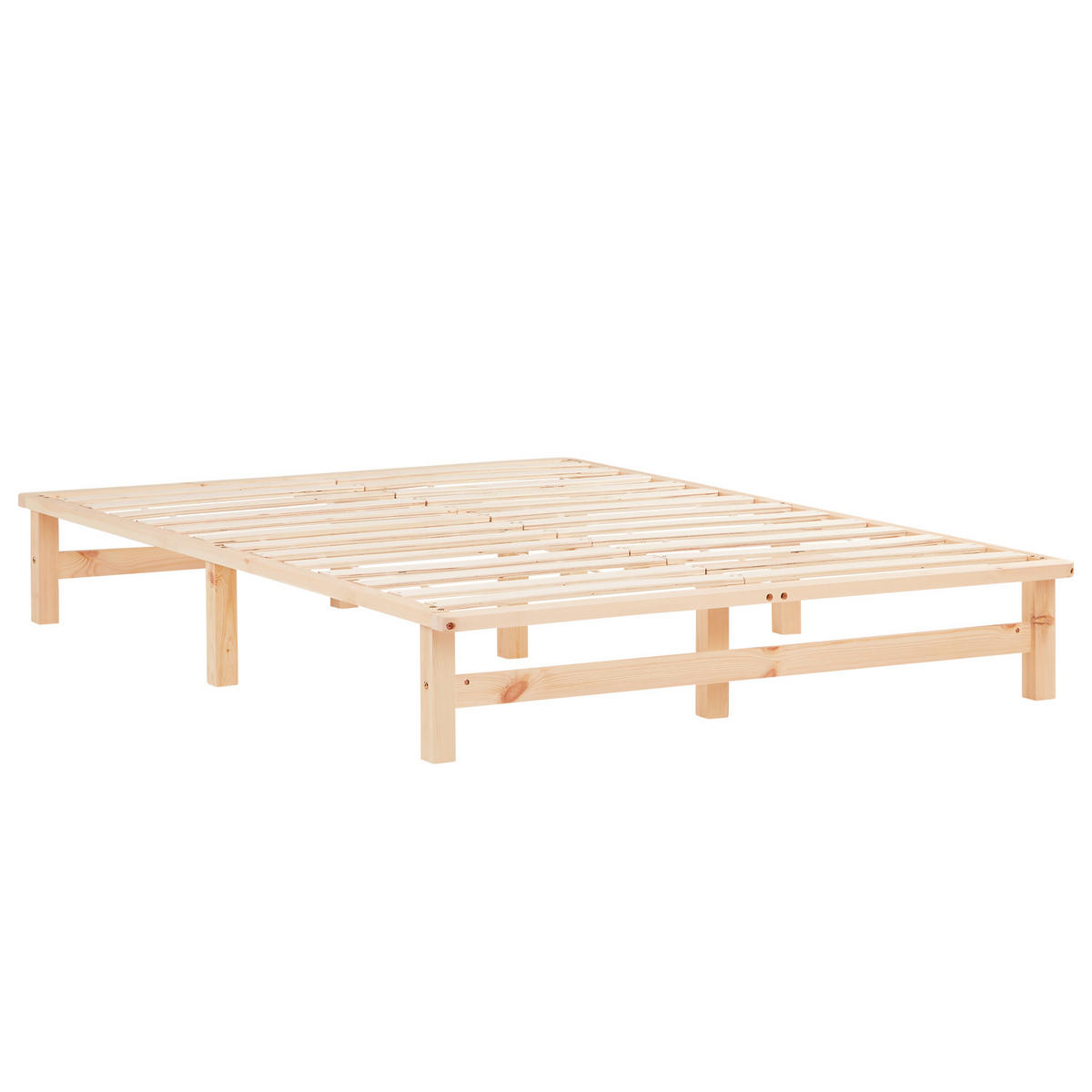 HOLZBETT mit Matratze 140/200 cm natur - Braun, Holz (140/200cm) - Homestyle4u
