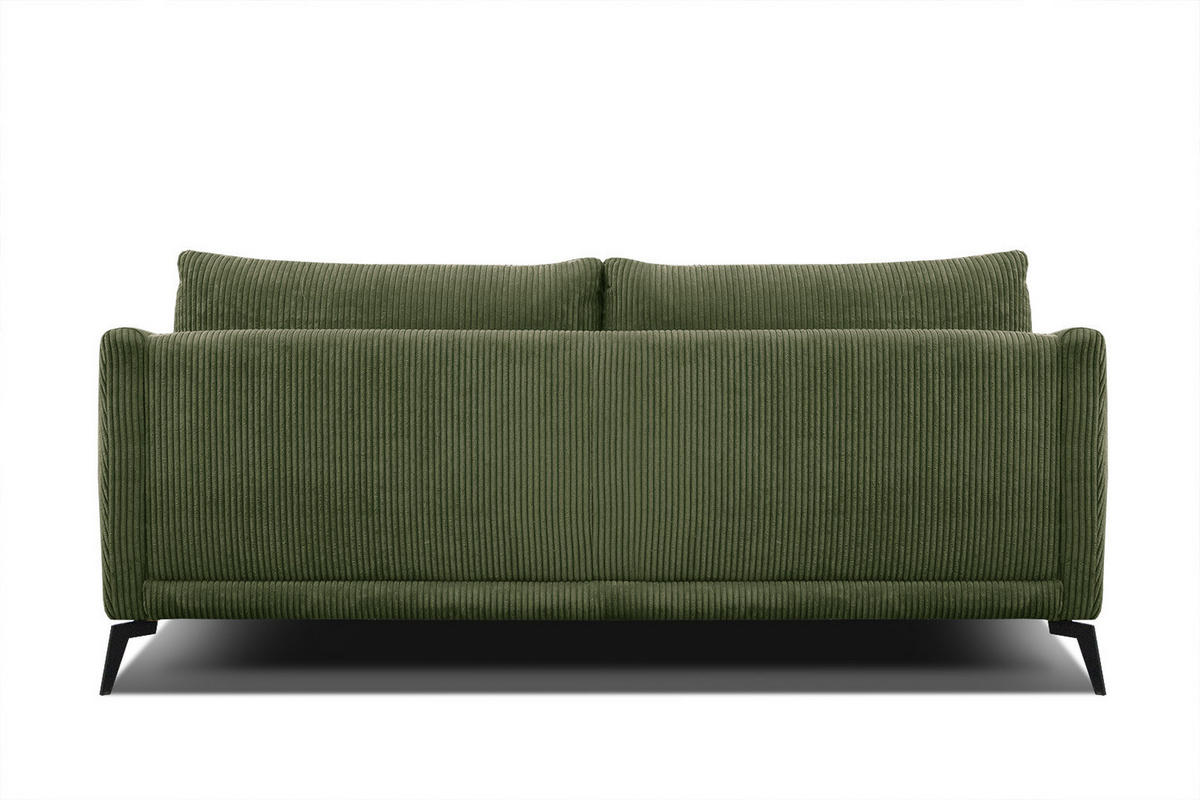 SOFA VILT 3-Sitzer, olivgrün - Schwarz/Olivgrün, Holzwerkstoff/Kunststoff (202/89/94cm) - Courtois Laville
