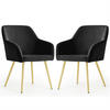 POLSTERSTUHL 2er Set, Metallbeine Schwarz, Gold 54,5/83/58 - Schwarz, Textil (55/83/58cm) - RAUMHIRSCH FURNITURE