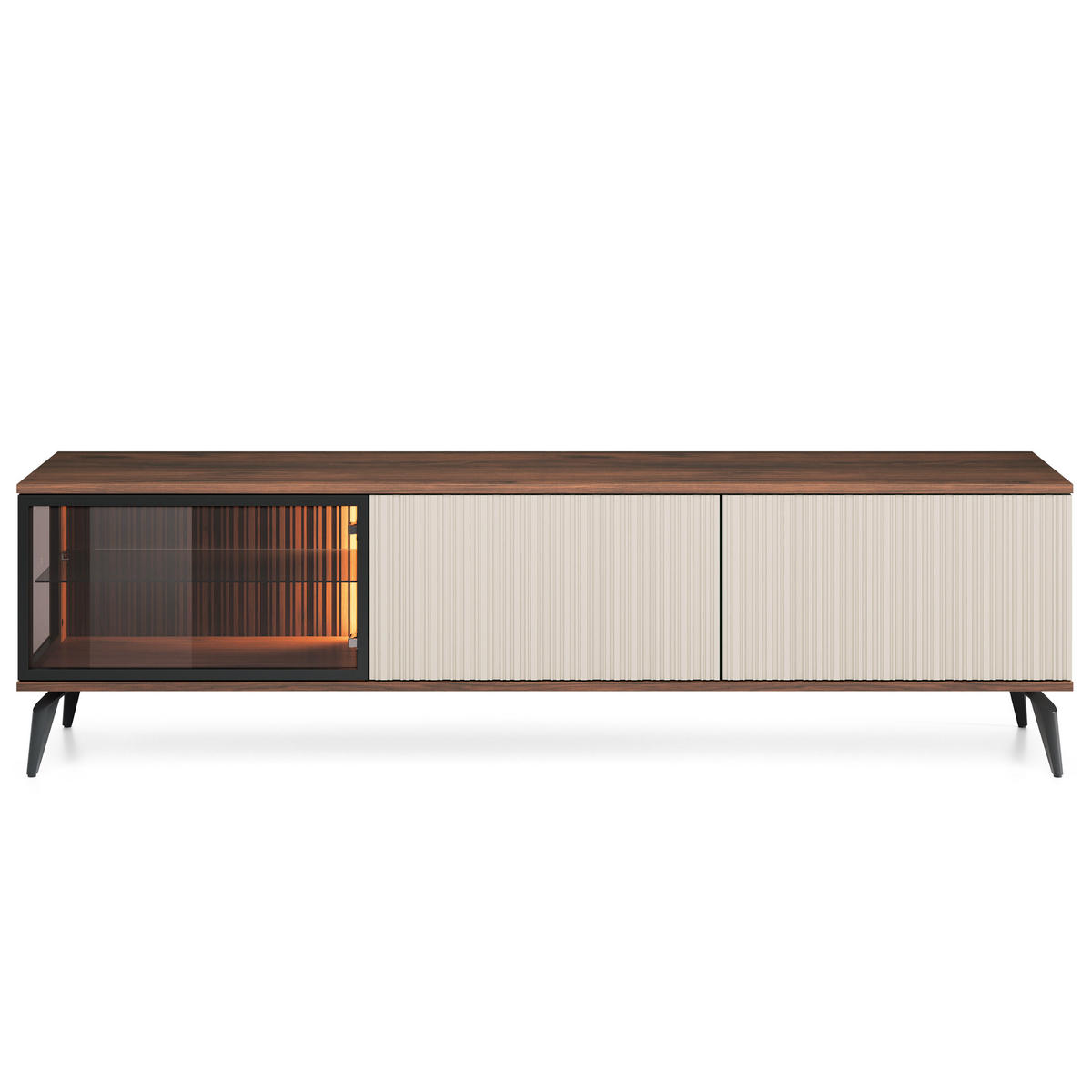 LOWBOARD TRAMONTO 180/50/39 cm, Nussbaumfarben - Kaschmir/Nussbaumfarben, Holzwerkstoff (180/50/39cm) - MASSENO