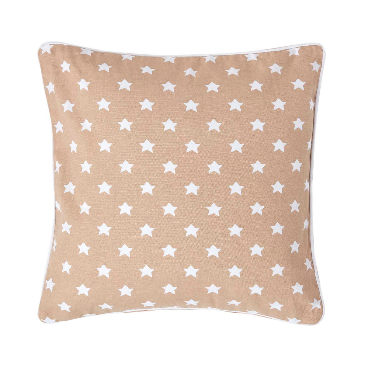 KISSENHÜLLE Sterne 45/45 cm, 100% Baumwolle - Beige, Textil (45/45cm) - Homescapes