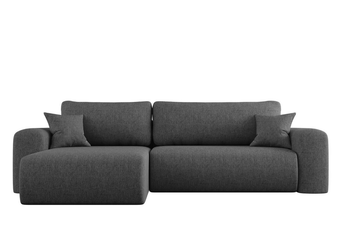 ECKSOFA Mit Schlaffunktion Und Bettkasten L-förmiges Sofa Capri Stoff Verita Links Stahl - Dunkelgrau, Holz (145/272cm) - Kaiser Möbel