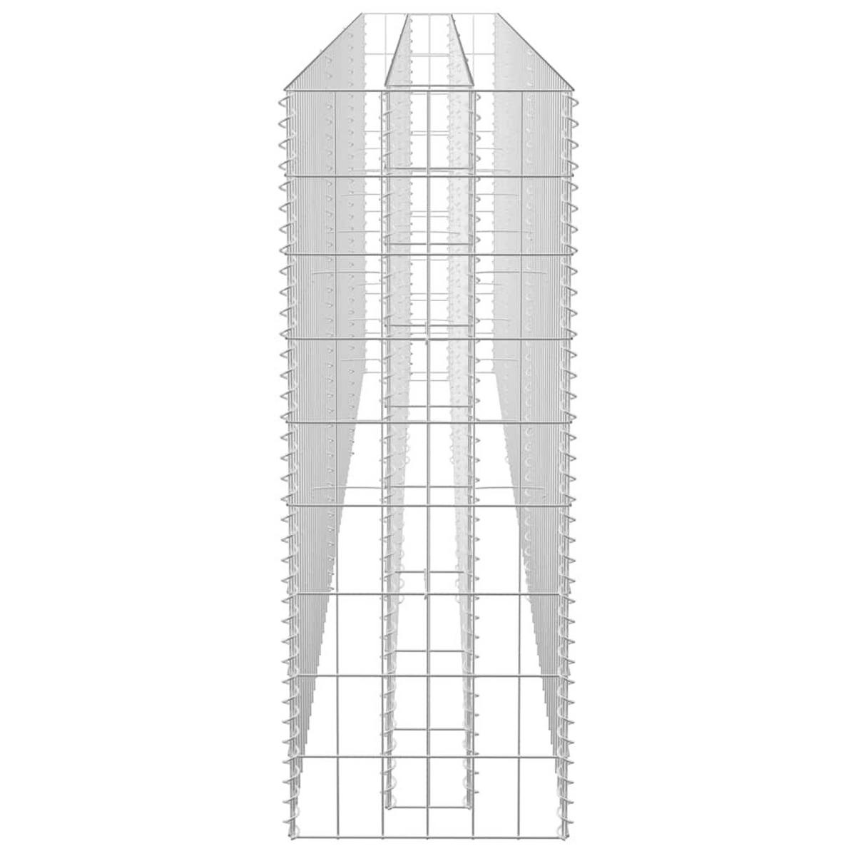 GABIONEN Hochbeet ROON aus Stahl | 270x30x90cm | Steinkorb Gabionengitter - Silberfarben, Metall (270/90/30cm) - DELUKE