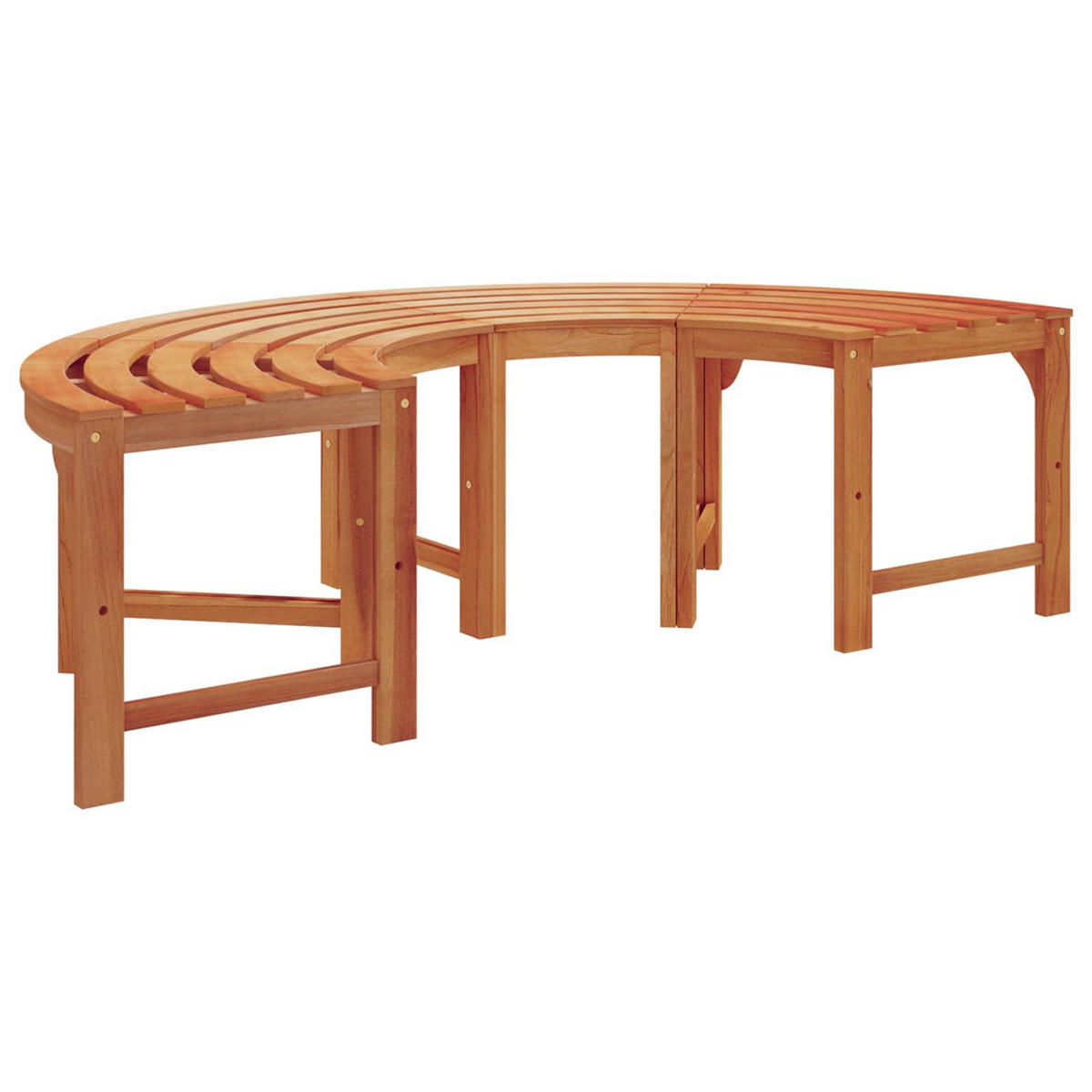 BAUMBANK Natur 160/80/45Cm Massives Eukalyptus Holz - Braun, Holz (160/45/80cm) - vidaXL