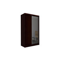ŠATNÍ SKŘÍŇ S POSUVNÝMI DVEŘMI PATRIZIA, 150/216/61 cm 2dveřová se zrcadlem, dekor wenge - barva Wenge, kompozitní dřevo (150/216/61cm) - MASSENO