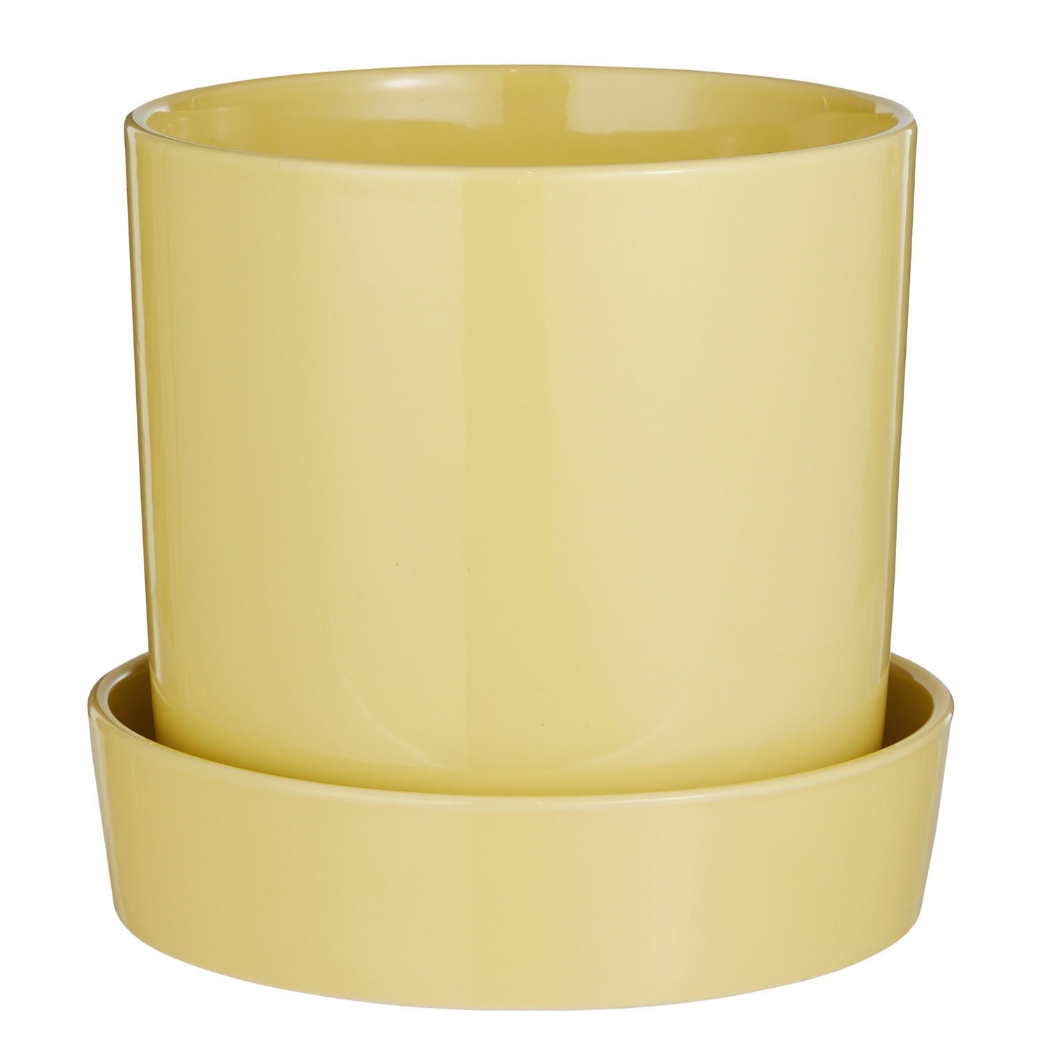 BLUMENTOPF Circus mit Teller - Gelb, Keramik (20cm) - Butlers