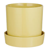 BLUMENTOPF Circus mit Teller - Gelb, Keramik (20cm) - Butlers