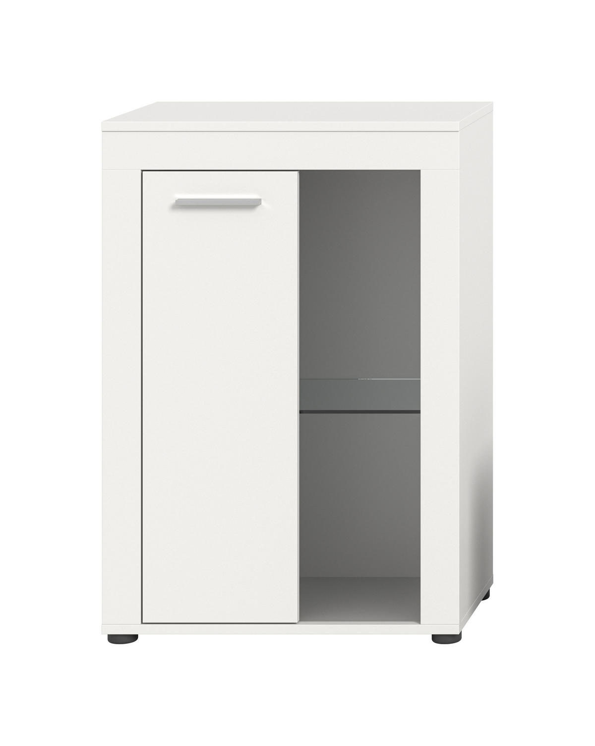 VITRINE JAM (B/H/T: ca. 60/86/35 cm) in weiß/weiß - Weiß, Holzwerkstoff (60/86/35cm)