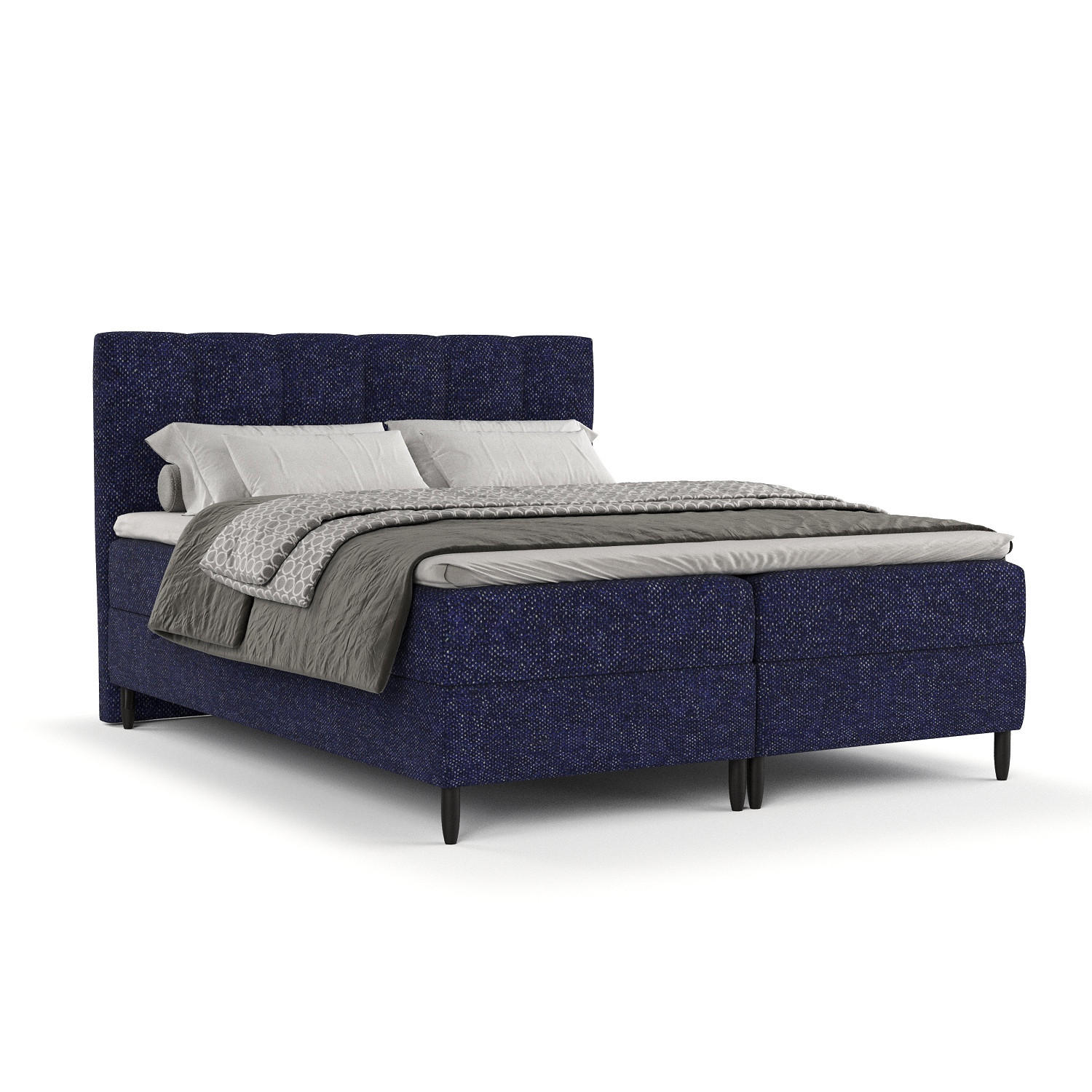 BOXBETT Arlette Marineblau 140/200 cm - Schwarz/Dunkelblau, Holz/Holzwerkstoff (140/200cm) - Maison de Reve