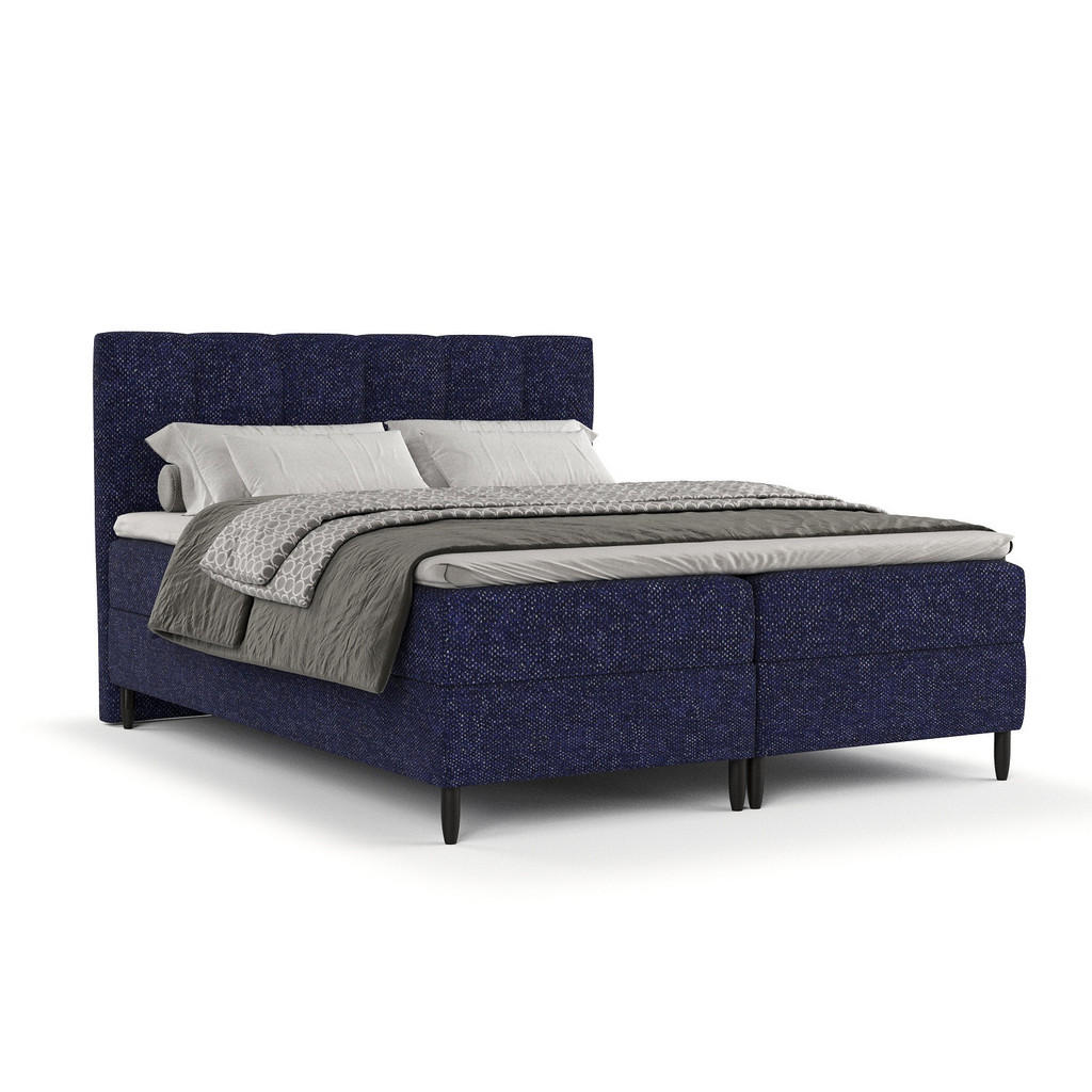 Thumbnail - Maison de Reve Boxbett, Dunkelblau, Textil, Buche, Kiefer, H3, Höhe ca. 19 cm, 140x200 cm, Oeko-Tex® Standard 100, Reach...
