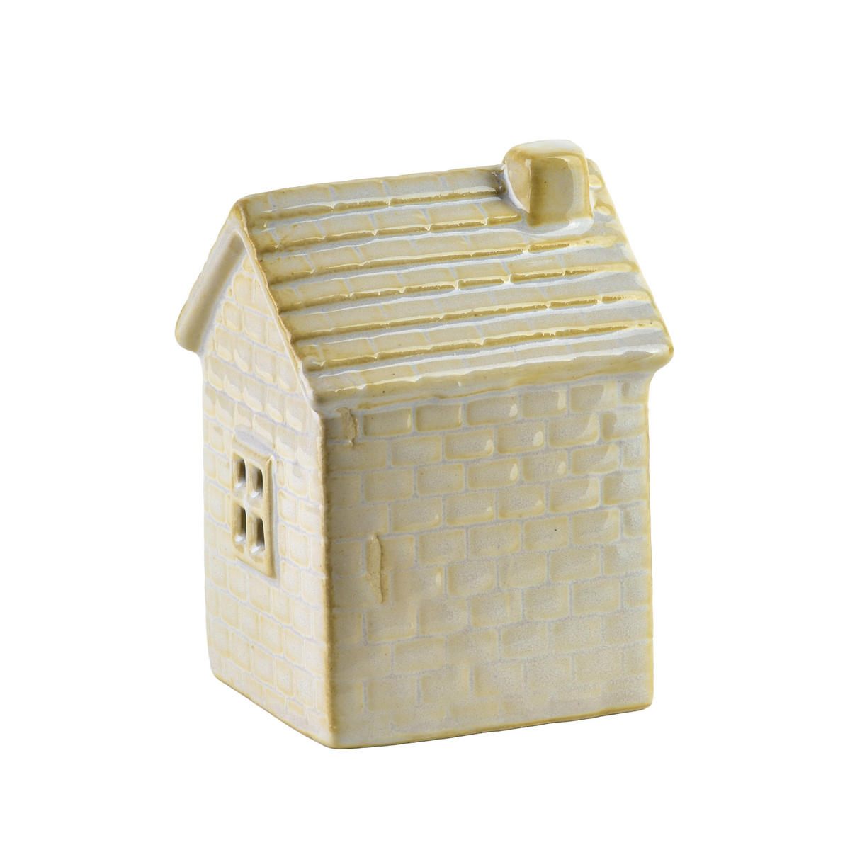 LED-LATERNENHAUS Hytte Weiß 6x5,5x8,4 cm Keramik - Weiß, Keramik (5.5/8.4/6cm) - Mondex
