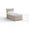 BOXBETT Nevada 100x200 cm Polsterbett mit hochwertiger Bonell-Matratze und Topper - ecru - Ecru, Holz (100/200cm) - Panda Möbel