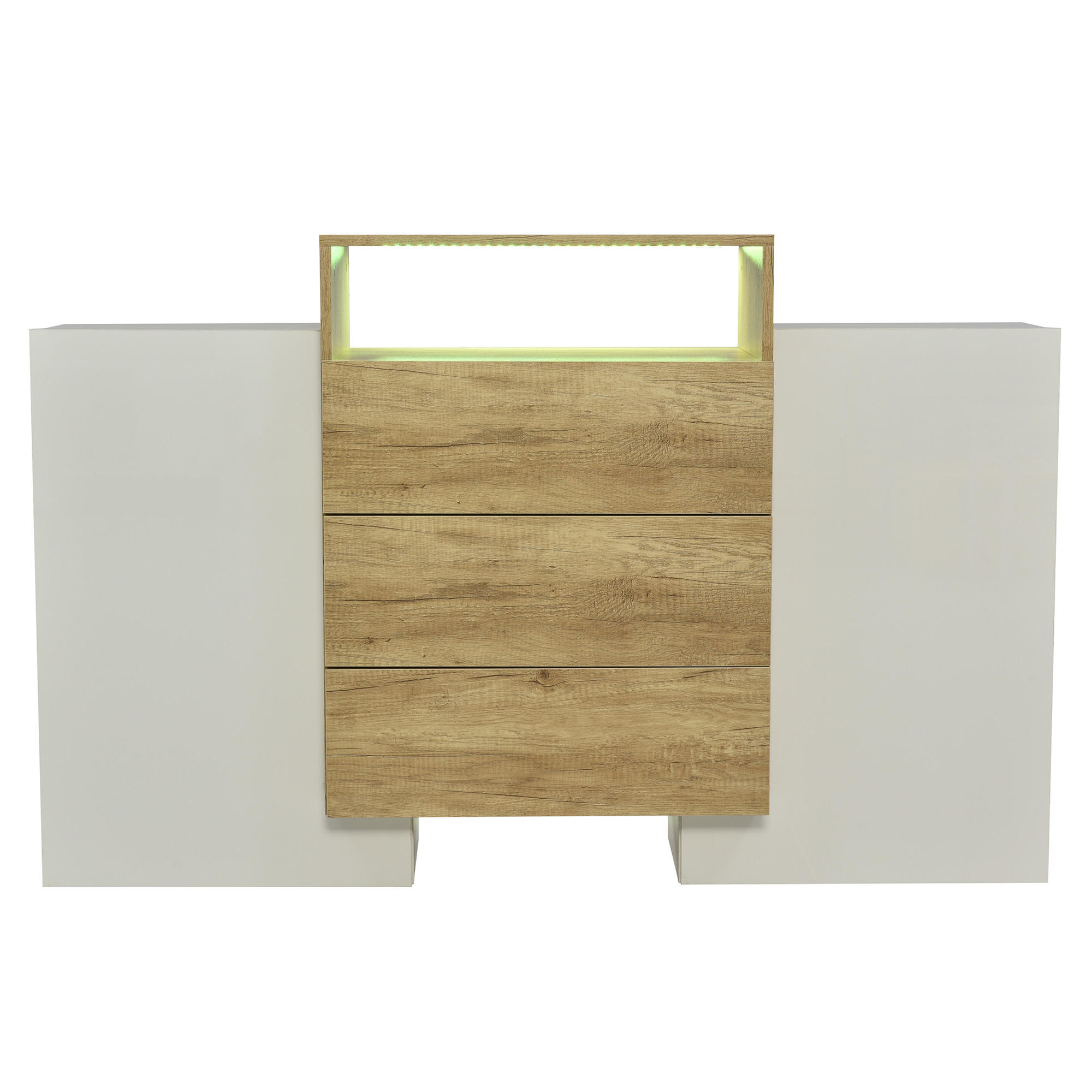 KOMMODE mit LED-Beleuchtung, Natur, MDF - Naturfarben, Holzwerkstoff (30/140/90cm) - SONNENH