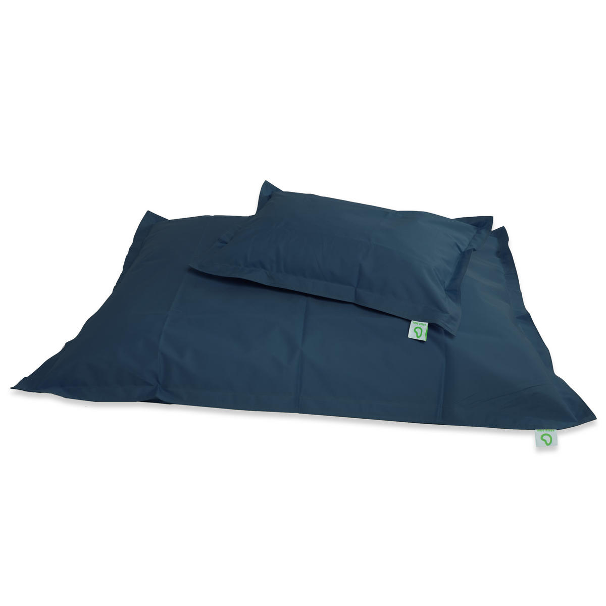 SITZSACK XXL 2er Set "Square" + "BeBi" - Dunkelblau, Textil (140/25/180cm) - Green Bean