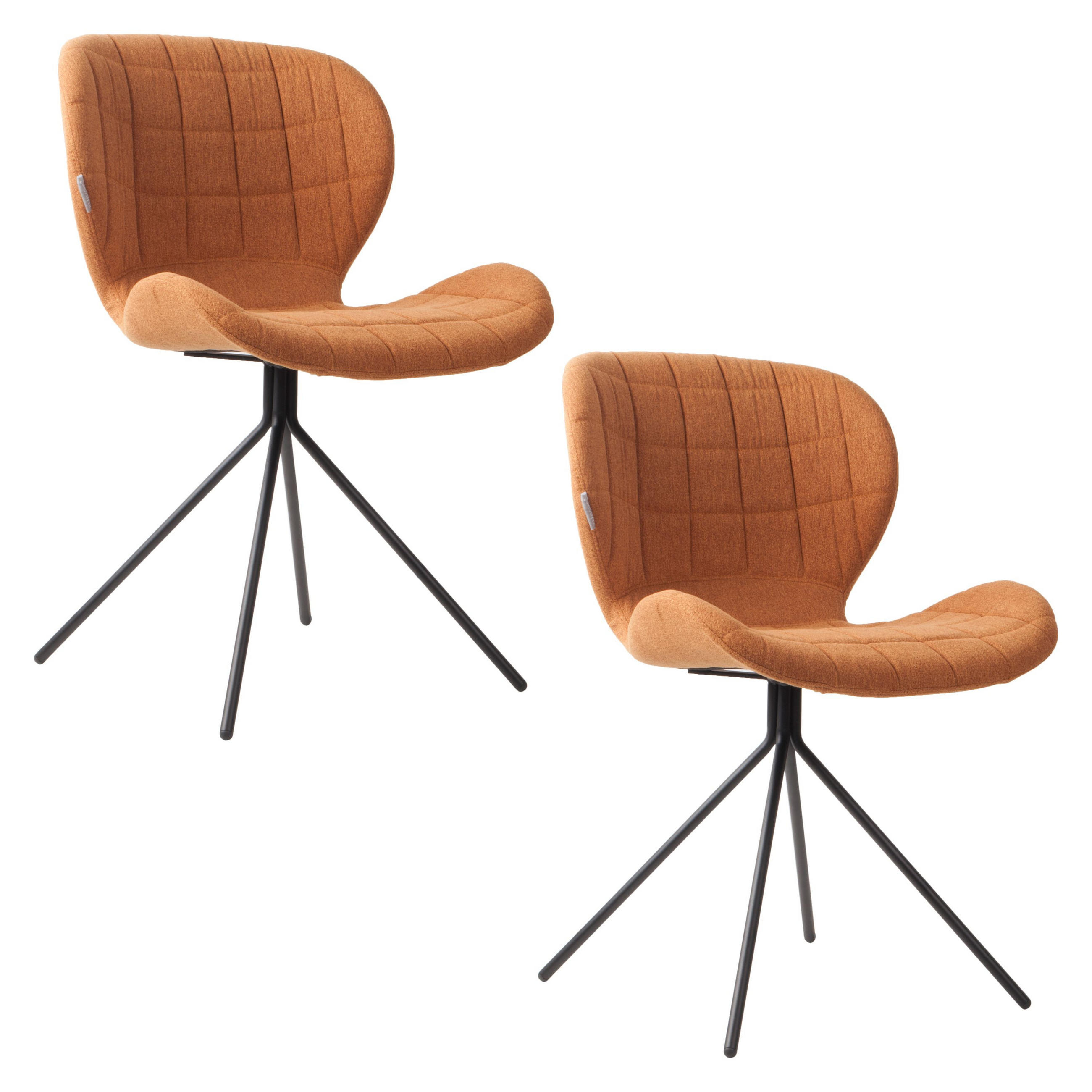 ESSZIMMERSTUHL OMG Karamell/ Braun - 2 er Set - Braun, Textil (51/79/59cm) - Zuiver