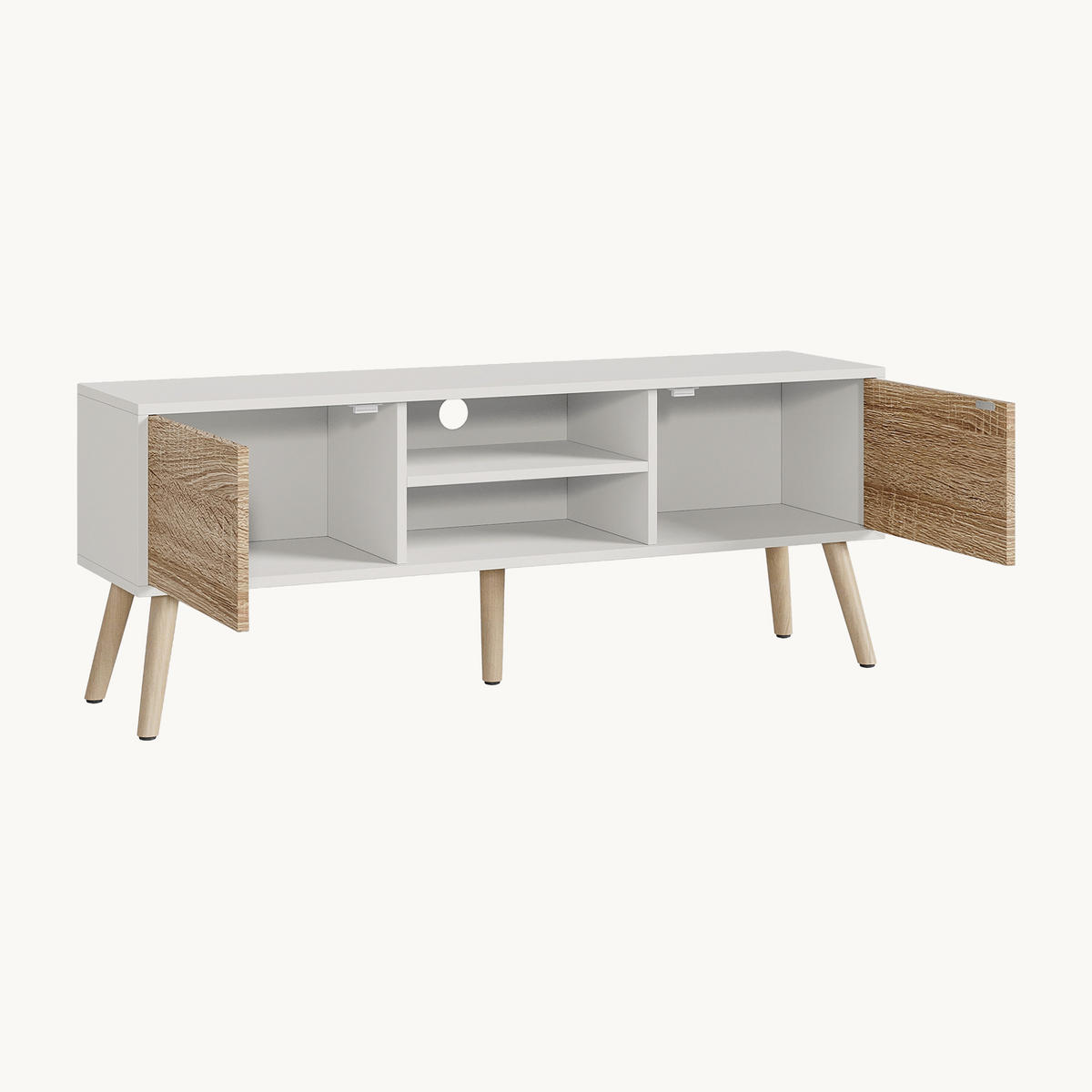 LOWBOARD Eskilstuna - Eichefarben, Holz/Holzwerkstoff (120/46.5/29.5cm) - [en.casa]