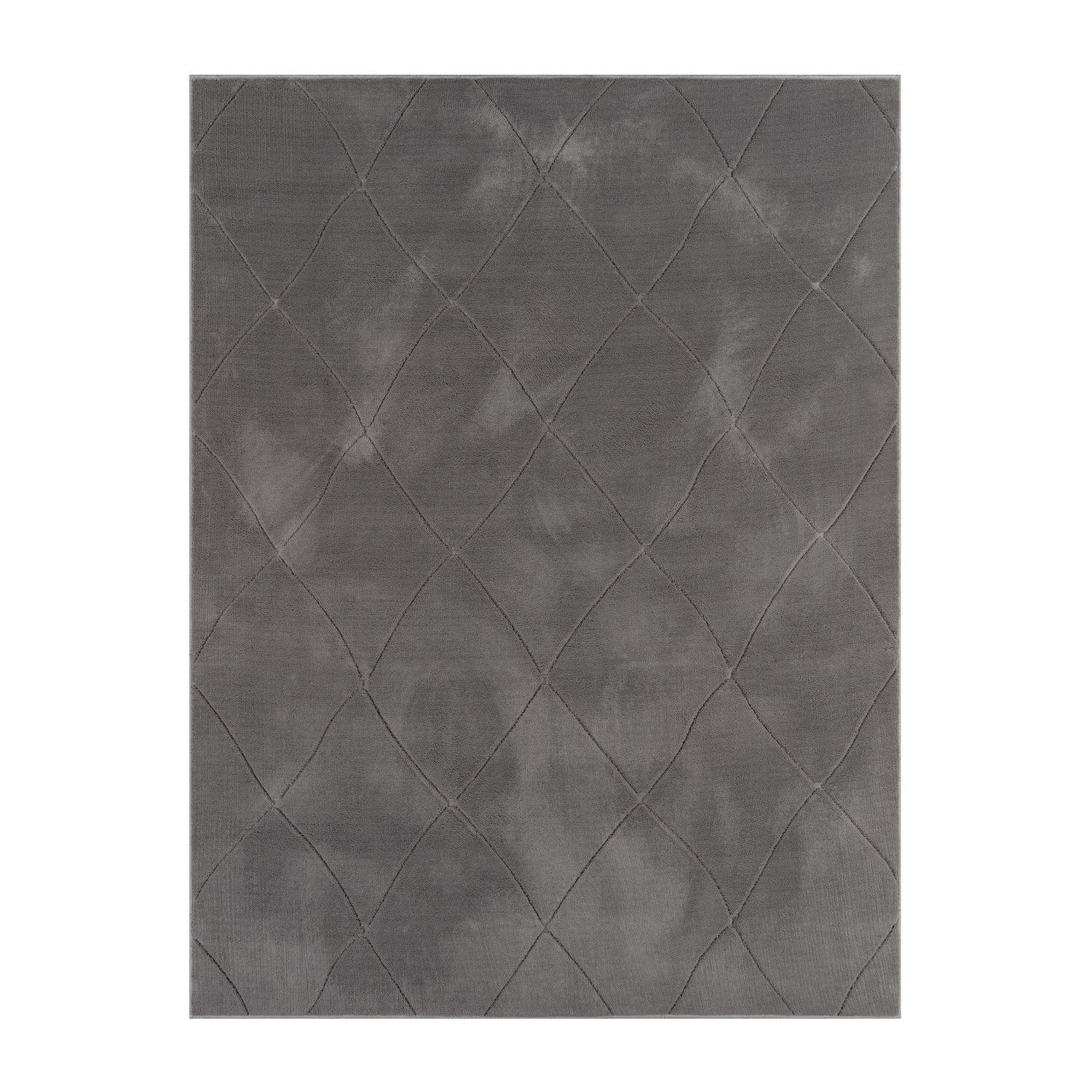 FLACHWEBETEPPICH Skandinavisch Anthrazit 80 x 150 cm - Schieferfarben, Kunststoff (80/150cm) - TT Home